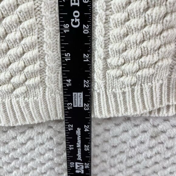 J.Crew Cable Knit Sweater Crewneck Pullover Classic Winter White Fisherman Small - Picture 5 of 6